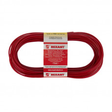Трос стальной в ПВХ оплетке d=2,5мм, красный (моток 20м) REXANT