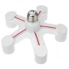 Разветвитель цокольный Е27-5хЕ27 белый REXANT