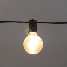 Уличная гирлянда Лофт 7,5м, черный ПВХ, 25 прозрачных ламп, цвет Теплый Белый, влагостойкая IP44