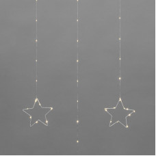 Гирлянда Светодиодный занавес из росы с фигурами Звезд ТЕПЛЫЙ БЕЛЫЙ IP20 USB + пульт управления NEON-NIGHT