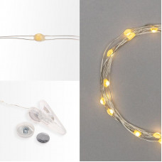 Гирлянда светодиодная Роса с прищепкой 3м, 30LED, ТЕПЛЫЙ БЕЛЫЙ, IP20, 2хCR2032 в комплекте NEON-NIGHT