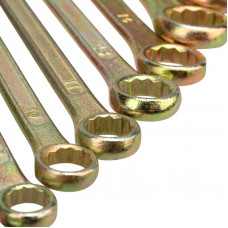 Набор ключей комбинированных (8-11, 13, 14, 17, 19мм), 8 шт, желтый цинк REXANT