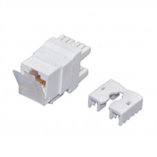 Модуль Keystone Jack RJ-45(8P8C), UTP неэкранированный, CAT 6, тип 180 градусов, с пылезащитной шторкой, белый REXANT PRO