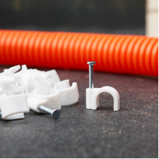 Крепеж кабеля круглый 8мм, белый (50 шт/уп) REXANT