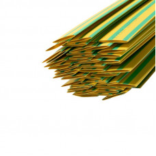 Трубка термоусаживаемая ТУТ нг 12,0/6,0мм, желто-зеленая, упаковка 50 шт. по 1м REXANT