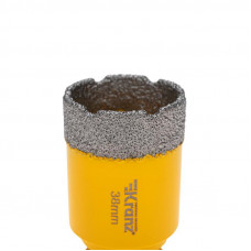 Коронка алмазная профессиональная по керамограниту и железобетону М14, вакуумное спекание, 38мм, для УШМ KRANZ