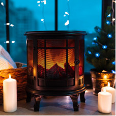 Светодиодный камин Винтаж с эффектом живого огня 30х16х35,5 см, батарейки 3хС (не в комплекте) и USB (в комплекте)