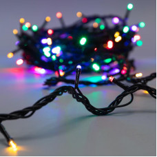 Гирлянда Нить управляемая 10м 100 LED МУЛЬТИКОЛОР (RGYB) черный ПВХ IP65 свечение с динамикой 230В нужен контроллер 217-204 NEON-NIGHT