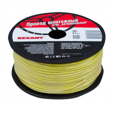 Провод ПГВА 1х0,50мм², желтый, бухта 100м REXANT