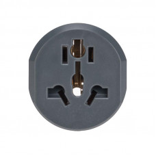 Адаптер универсальный (переходник) 16А с заземлением, серо-белый REXANT