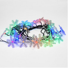 Гирлянда светодиодная Снежинки 30 LED МУЛЬТИКОЛОР 4,4 метра с контроллером
