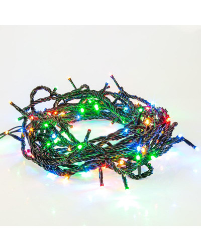 Гирлянда Нить управляемая 20м 200 LED МУЛЬТИКОЛОР (RGYB) черный ПВХ IP65 свечение с динамикой 230В нужен контроллер 217-204 NEON-NIGHT