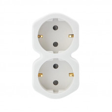 Двойник электрический 16А с/з и защитными шторками, белый REXANT