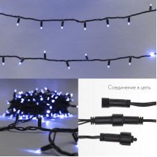 Гирлянда светодиодная Нить 10м 100 LED СИНИЙ черный ПВХ IP65 постоянное свечение 230В соединяется нужен блок 303-500 NEON-NIGHT