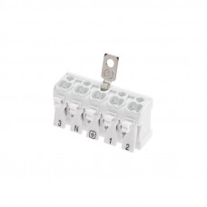 Клемма пружинная соединительная КСП 5-полюсная с заземлением и с монтажными ножками (50 шт./уп.) REXANT