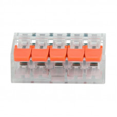 Универсальная компактная клемма СМК 221-415, 5-прoводная до 4,0 мм² (пакет 5 шт/уп) REXANT