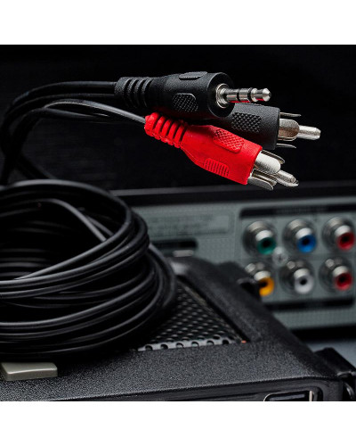 Шнур Стерео 3,5мм - 2 RCA, 3м REXANT