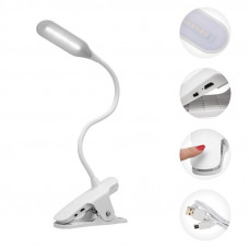 Светильник настольный Click 4Вт, LED, 4000К, диммируемый 3 ступени, заряжаемый, на прищепке, белый REXANT