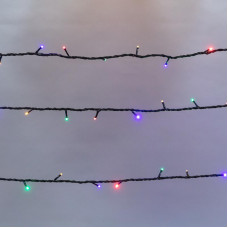 Гирлянда Нить управляемая 10м 100 LED МУЛЬТИКОЛОР (RGYB) черный ПВХ IP65 свечение с динамикой 230В нужен контроллер 217-204 NEON-NIGHT