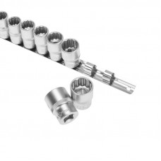 Набор торцевых головок 1/2, двенадцатигранные, CrV, 10 шт., 10-24мм REXANT