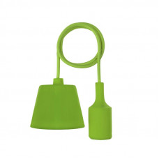 Патрон E27 силиконовый со шнуром 1м зеленый REXANT