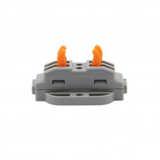 Клемма СМК 222-422P проходная 2 полюса, с монтажной площадкой (0,08-4 мм²), серая (блистер 5 шт./уп.) REXANT