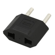 Адаптер сетевой (переходник) с Евро А/F на тонкую вилку С1 плоский «Тефаль» 6А б/з черный REXANT