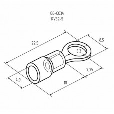 Наконечник кольцевой изолированный ø 5.3 мм 1.5-2.5 мм² (НКи 2.5-5/НКи2-5) синий REXANT