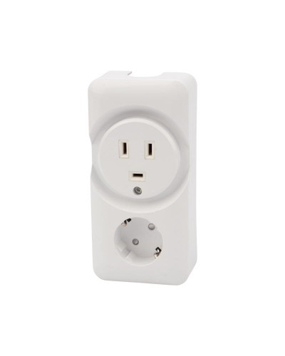 Розетка РШ/Евро двойная для электрической плиты 32А/16A, 250В, 2Р+РЕ (ОУ) белая REXANT