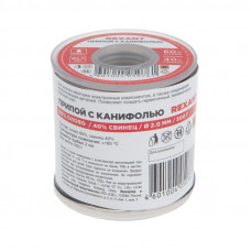 Припой с канифолью, 500г, Ø2мм, (олово 60%, свинец 40%), катушка REXANT