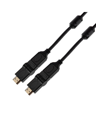 Шнур HDMI - HDMI 1.4, 2м, Gold, с фильтрами, угловой 360° REXANT