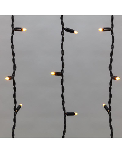 Гирлянда светодиодная Бахрома (Айсикл) 4,0х0,6м 128 LED ЖЕЛТЫЙ черный каучук 2,3мм IP67 постоянное свечение 230В нужен блок 315-000 NEON-NIGHT