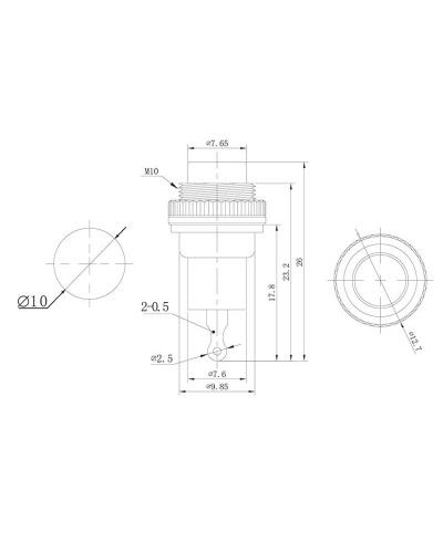 Выключатель-кнопка металл 220V 2А (2с) OFF-(ON) Ø10.2 черная Mini (RWD-213) REXANT