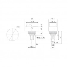 Выключатель клавишный 12V 30А (3с) ON-OFF черный ОВАЛ с синей LED подсветкой (RWB-523, ASW-20D)  REXANT
