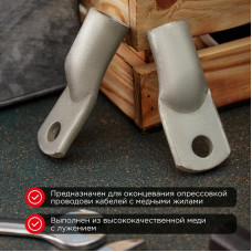 Наконечник медный луженый ТМЛ 150–12–19 (150мм² - Ø12мм) ГОСТ 7386-80 (в упак. 2 шт.) REXANT