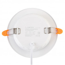 Панель светодиодная встраиваемая круглая 12Вт 230В 4000К 960Лм 145мм белая IP20 LAMPER