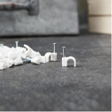 Крепеж кабеля круглый 7мм, белый (50 шт/уп) REXANT