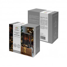 Светодиодный камин Винтаж мини с эффектом живого огня 24.8х12.7х30 см, батарейки 3хС (не в комплекте), с USB, черный