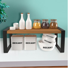 Полка-органайзер для кухни, дуб Вотан, черная REXANT