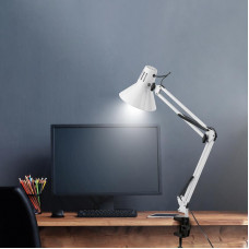 Светильник настольный REXANT Акцент на металлической стойке с винтовым зажимом, с цоколем Е27, 60 Вт, цвет лунный свет