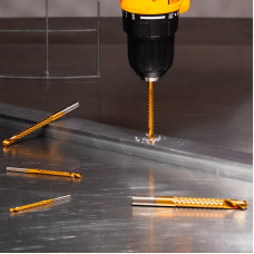 Набор cверл-фрез по металлу 3-4-5-6-8мм, HSS, ТИТАН, цилиндрический хвостовик, 5 шт. KRANZ