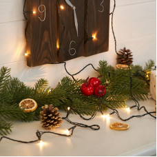 Гирлянда Твинкл Лайт 4 м, темно-зеленый ПВХ, 25 LED, цвет ТЕПЛЫЙ БЕЛЫЙ