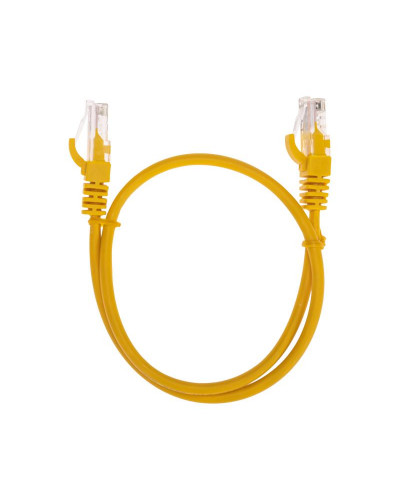 Патч-корд U/UTP, CAT 5e, RJ45-RJ45, 26AWG, LSZH, желтый, 0,5м REXANT