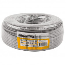 Кабель витая пара U/UTP, CAT 5e, PVC, 4PR, 24AWG, INDOOR, SOLID, серый, 100м PROconnect