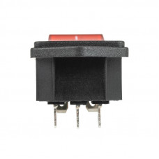 Выключатель клавишный 250 V 6 А (4с) ON-OFF красный с подсветкой и штекером C14 3PIN  REXANT