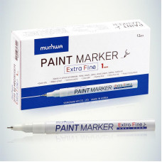 Маркер-краска Extra Fine Paint Marker 1мм, нитрооснова, белый MunHwa