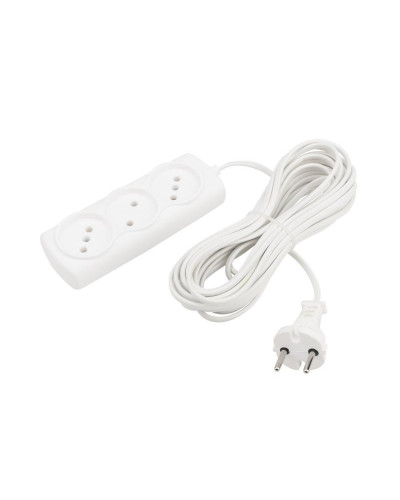 Удлинитель STANDARD 3 гнезда, 7м, 2х0,75мм², б/з, белый PROconnect