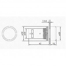 Кнопка EB22 возвратная зеленая NO+NC 300 В