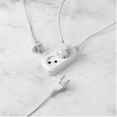 Удлинитель 2 гнезда, 1,5м, 2х0,75мм², б/з, белый PROconnect