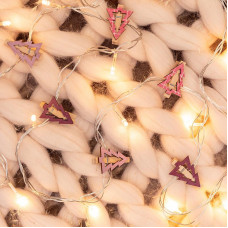 Деревянные прищепки Елочки 14,5x4,5x1,6 cм, 6 шт, розовые NEON-NIGHT